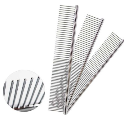 Lorenzo OEM Outils De Toilettage Animal 55g 38x230mm Peine Perro Steel Comb With Handle For Pets Dog Metal Stainless Cat Comb